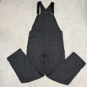 Patagonia Iron Forge Bib Overalls Mens Size 34 Black Hemp Canvas Charcoal Gray
